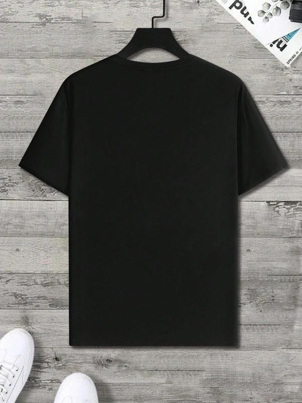 Men's Regular Fit Mountain Print Round Neck Graphic Tee, Casual Short Sleeve T-shirt for Summer, Men's Top for Daily Wear...