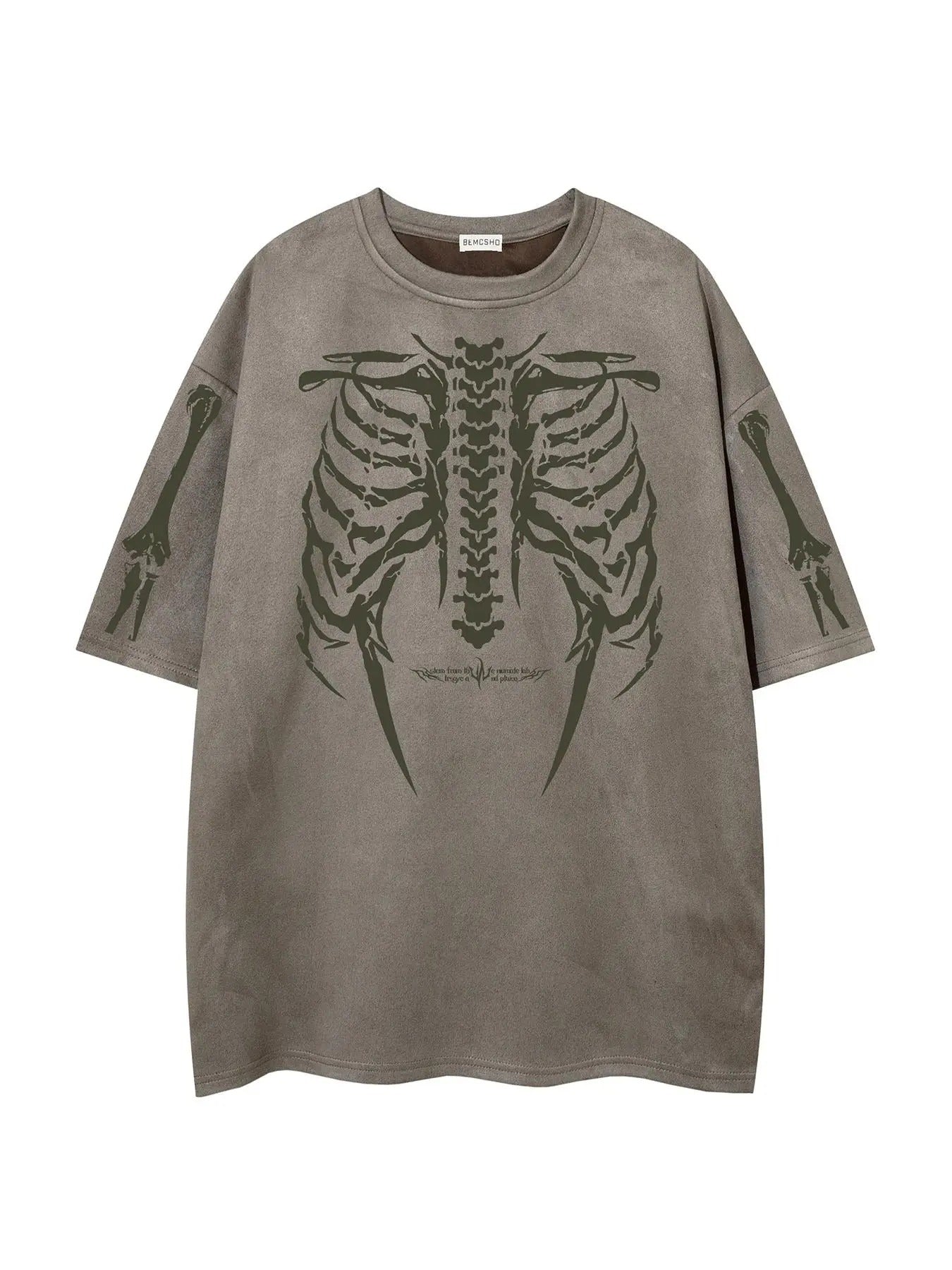Men's Skeleton Print Short Sleeve Tee, Loose Casual Fashion T-shirt for Summer, Men's Top for Daily Wear Hoodie, Sweatshirt