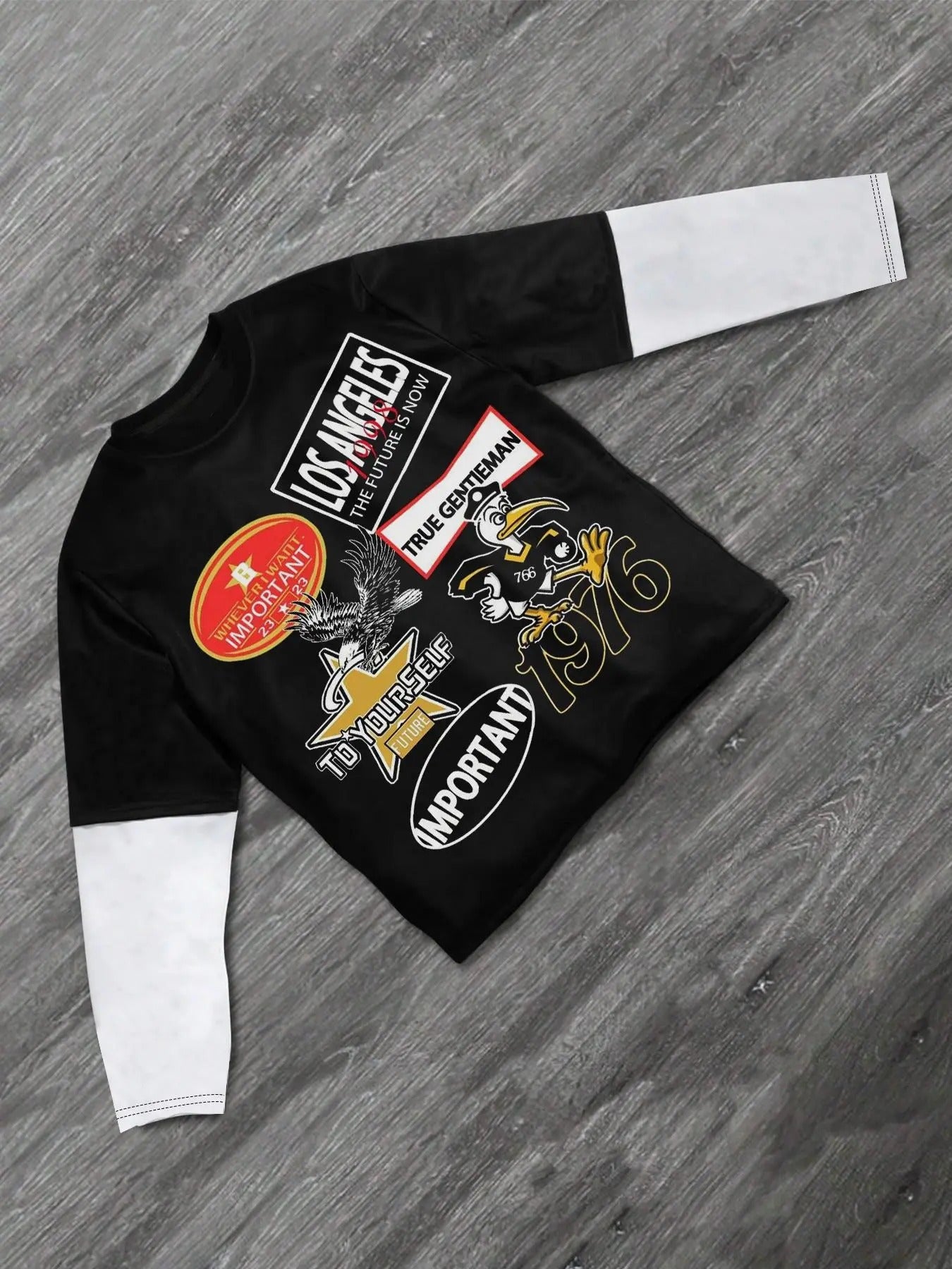 Street Print Round Neck Long Sleeve Regular Fit Crew Neck Daily Vacation Outdoor Clothes All Seasons T-Shirts, Hoodie, Sweatshirt