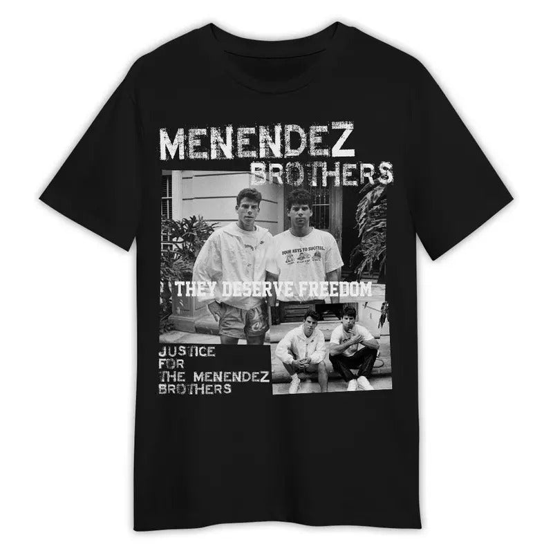 Menendez Brothers Shirt, Menendez Will They Go Free 2024 Unisex Shirt Tee for Men Women Menswear Streetwear Crewneck...