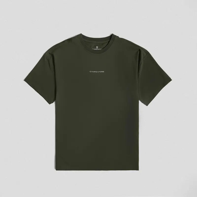 Mens Axis Box Tee - Oversized Style, OD Green, Cotton - Summer T-shirt Classic Menswear Hoodie, Sweatshirt | HypeDripTees.com