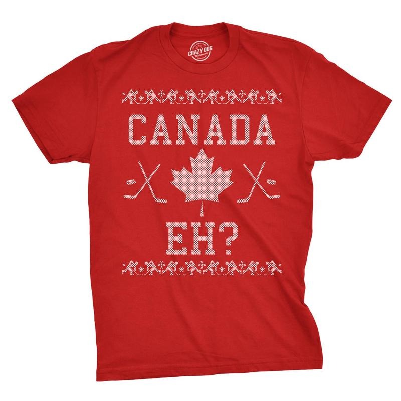Mens Canada Eh Ugly Christmas Sweater Canadian Pride Holiday T shirt Hoodie, Sweatshirt | HypeDripTees.com