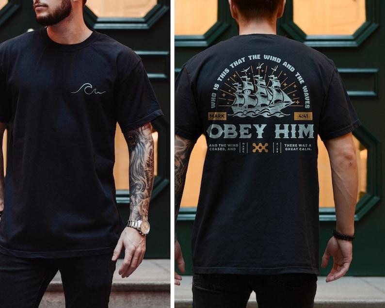 Mens Christian Shirt Christianity Gift for Him Bible Verse Shirt Christian Clothing TShirt Religious Faithful Gifts for...