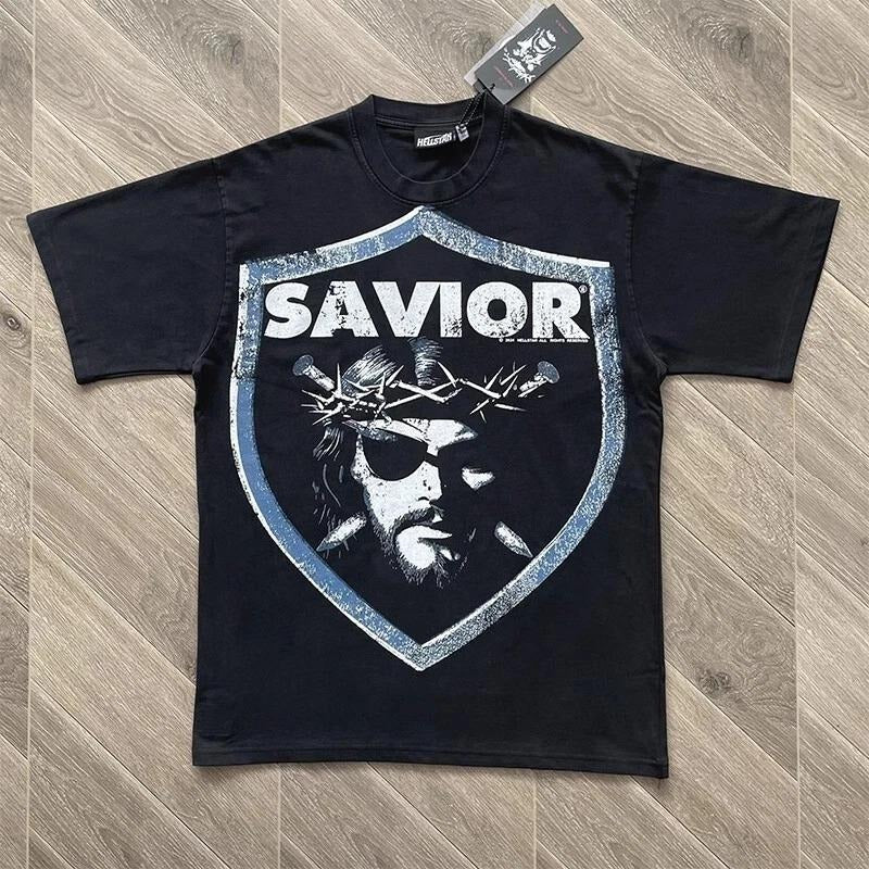 Mens HELL STUDIOS STAR BIGGER THAN SATAN Retro Printed Short Sleeve T-shirt Hoodie, Sweatshirt | HypeDripTees.com