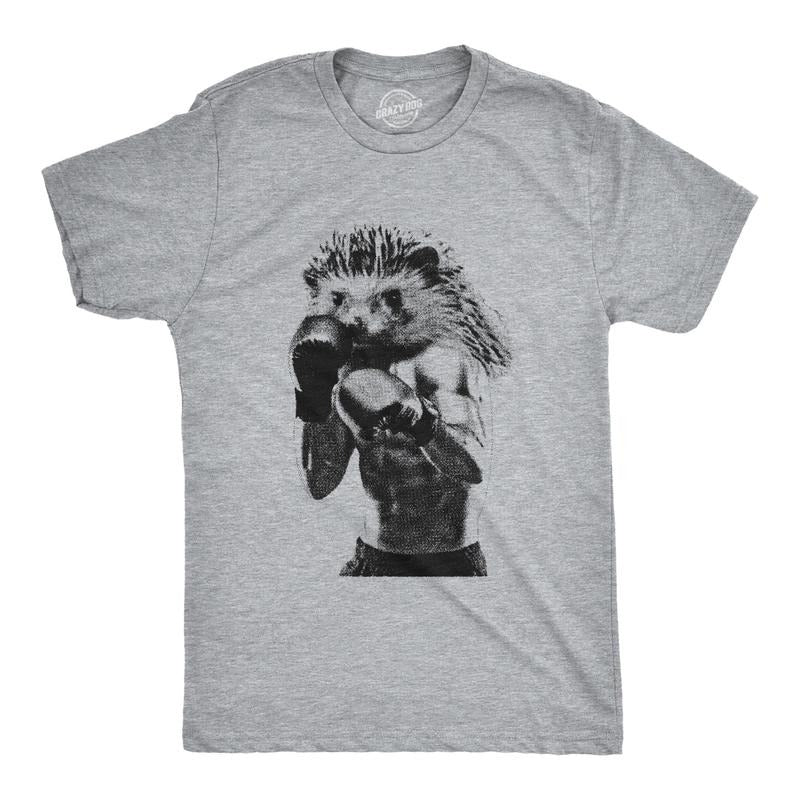 Mens Hedgehook T Shirt Funny Buff Boxing Hedgehog Joke Tee For Guys Hoodie, Sweatshirt | HypeDripTees.com