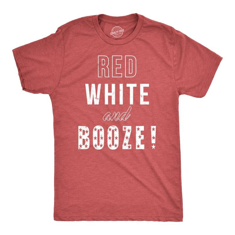 Mens Red White and Booze Funny Drinking Tees USA Hilarious Vintage Novelty T shirt Mens Funny T Shirts Cool Vintage...