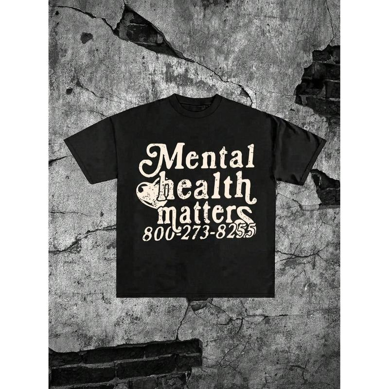 Mental Health Matters Printed Cotton T Shirt For Men Summer Fashion Round Neck Short Sleeve Tee Hoodie, Sweatshirt