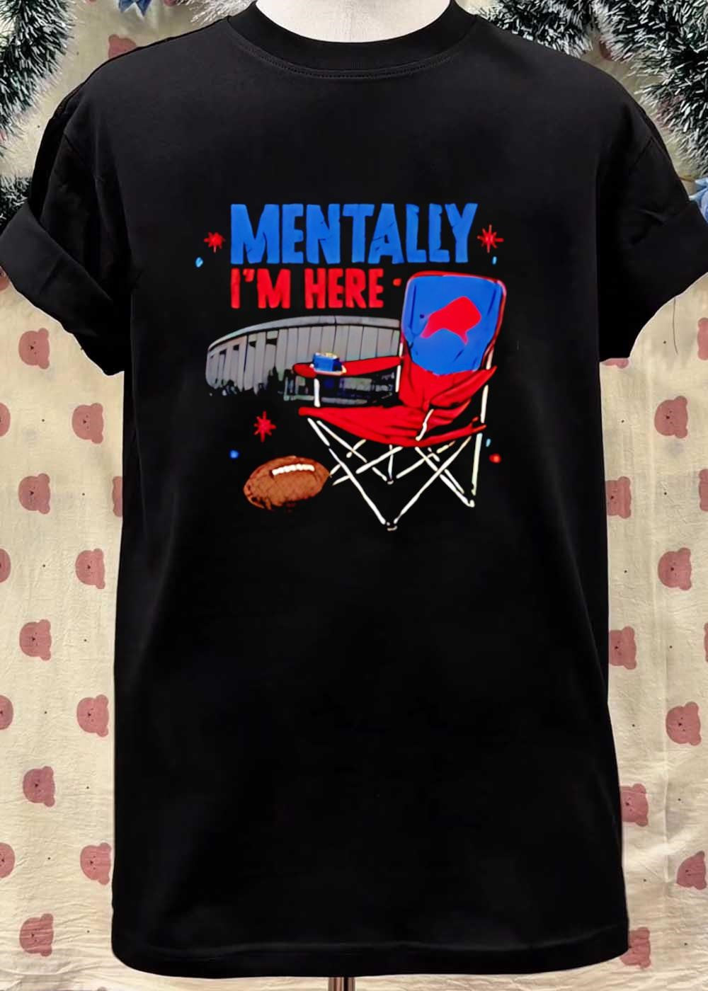 Mentally I’m Here Football Stadium Folding Chair T-Shirt