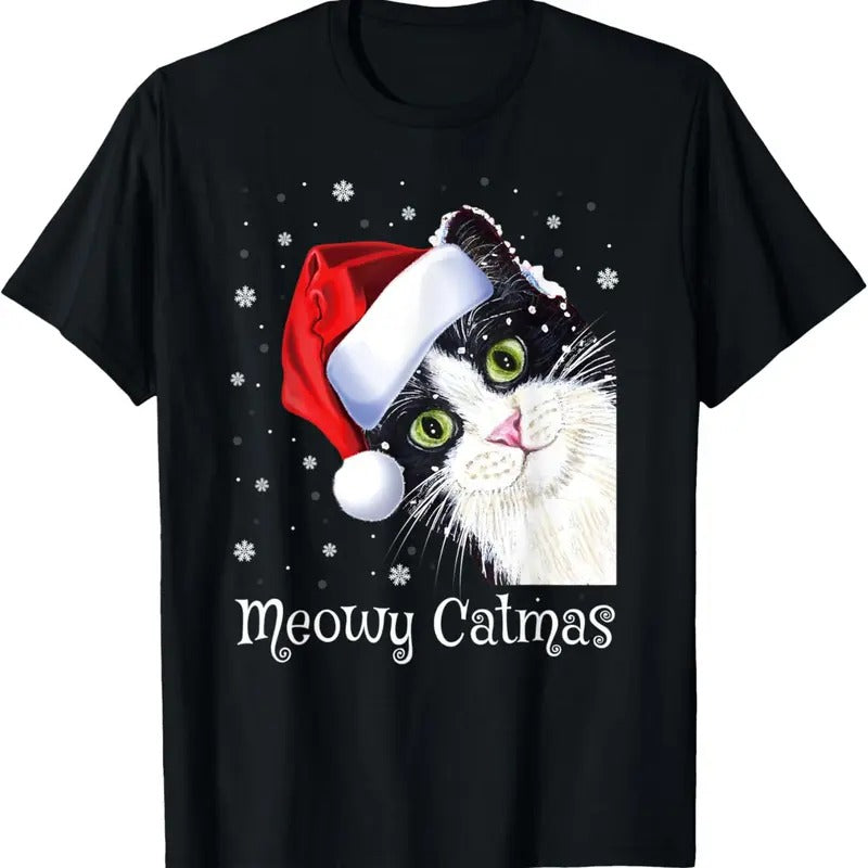 Meowy Catmas Christmas And Happy New Year Cat Lover Ugly T-Shirt Hoodie, Sweatshirt | HypeDripTees.com