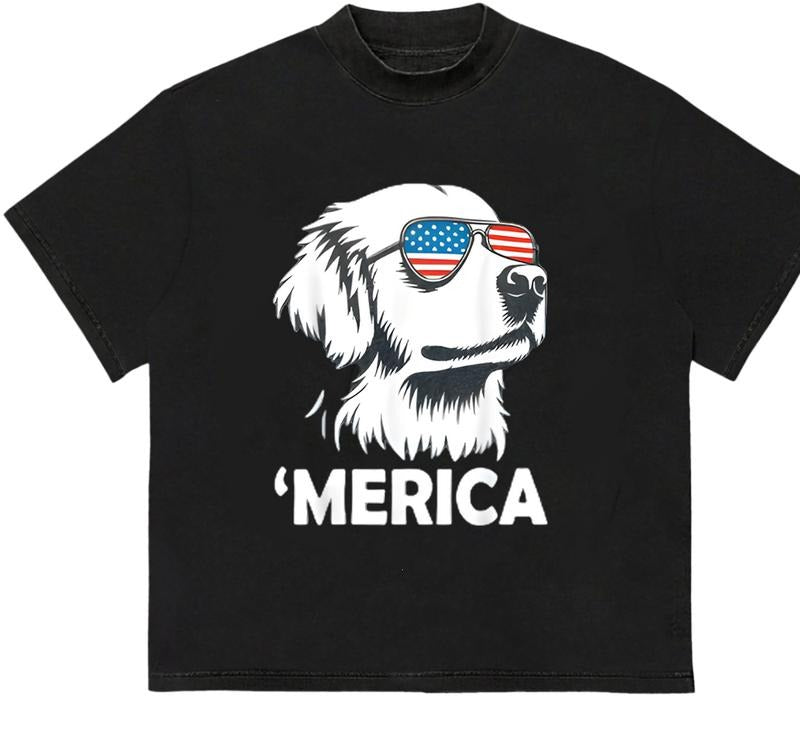 Merica Golden Retriever T-Shirt Comfy T-Shirt for Nature Lovers Soft Cotton Hoodie, Sweatshirt | HypeDripTees.com