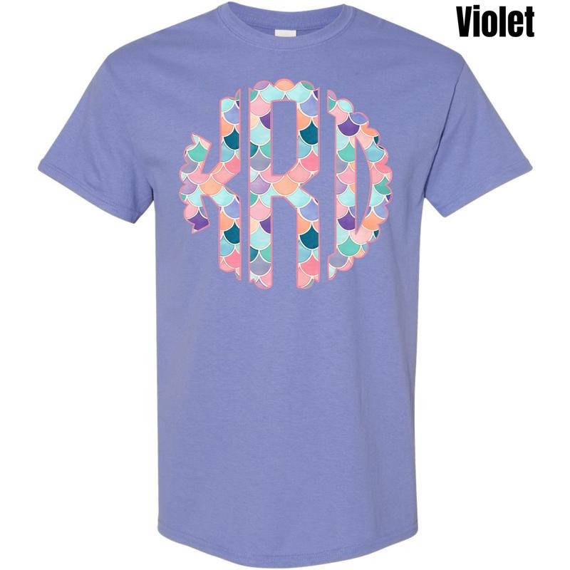 Mermaid Monogram Gildan Short Sleeve T-Shirt 'NLB' Hoodie, Sweatshirt | HypeDripTees.com