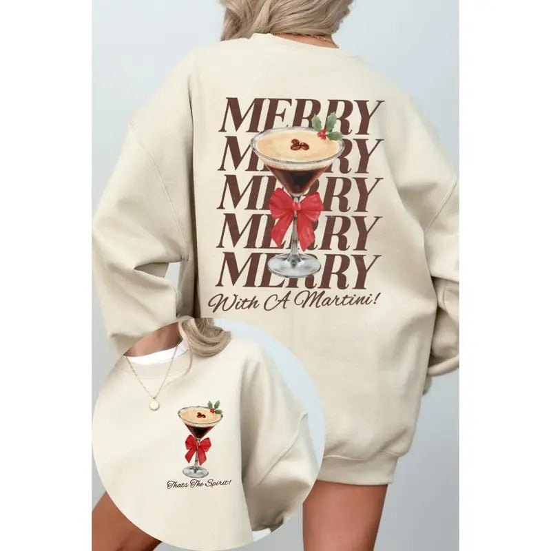 Merrier With A Martini Sweatshirt For Women T-Shirts, Hoodie | HypeDripTees.com