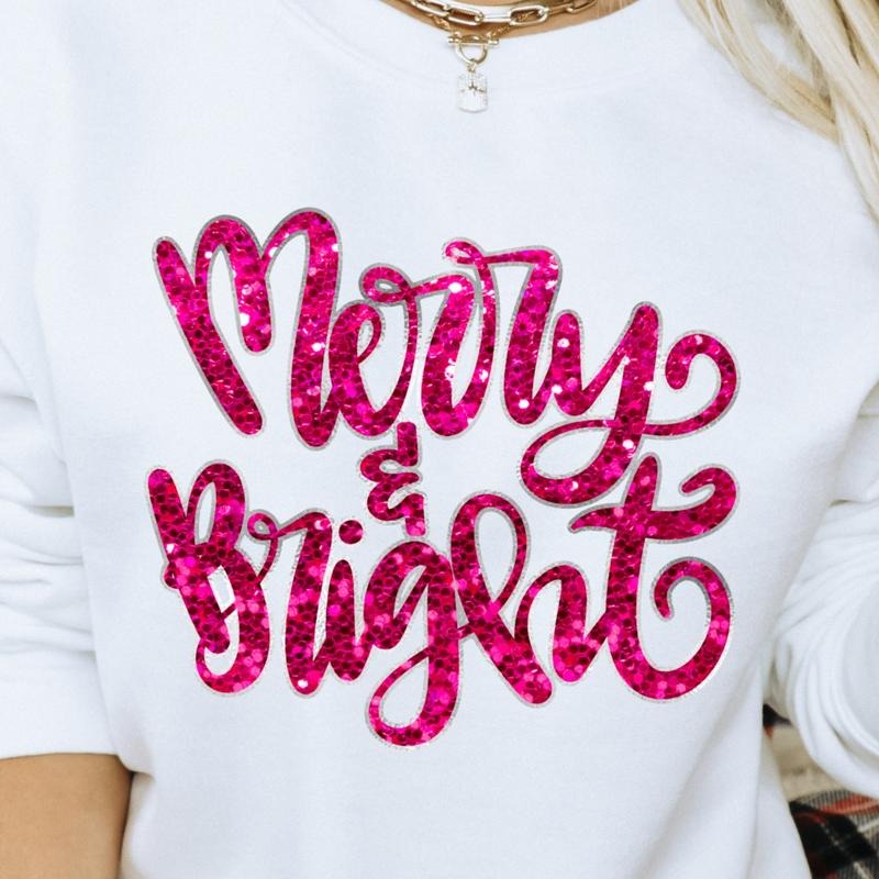 Merry & Bright Unisex Gildan Sweatshirt T-Shirts, Hoodie | HypeDripTees.com