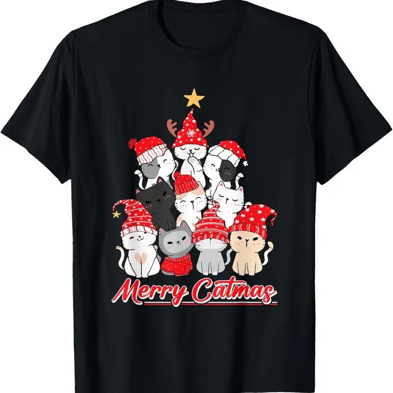 Merry Catmas Christmas Ugly Xmas Cat Lover T-Shirt Hoodie, Sweatshirt | HypeDripTees.com