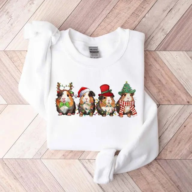 Merry Christmas Guinea Pig Family Sweatshirt, Cute Pigmas Christmas Family Sweatshirt T-Shirts, Hoodie | HypeDripTees.com