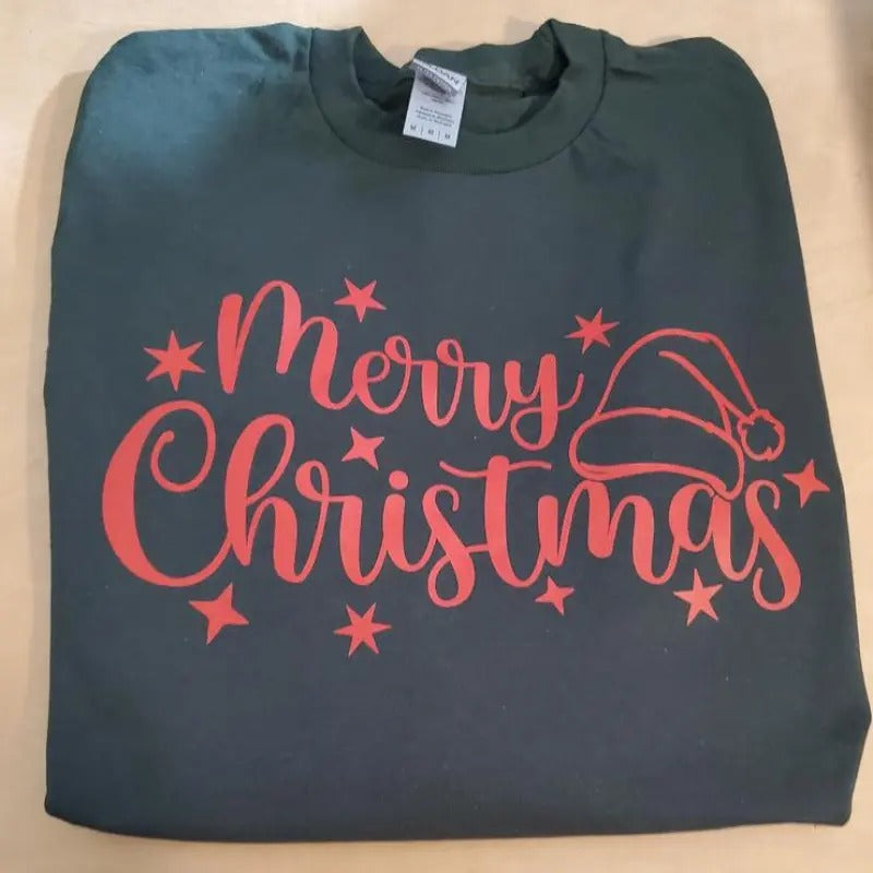 Merry Christmas Screen Print Transfer ONLY- This is NOT a T-Shirt Hoodie, Sweatshirt | HypeDripTees.com