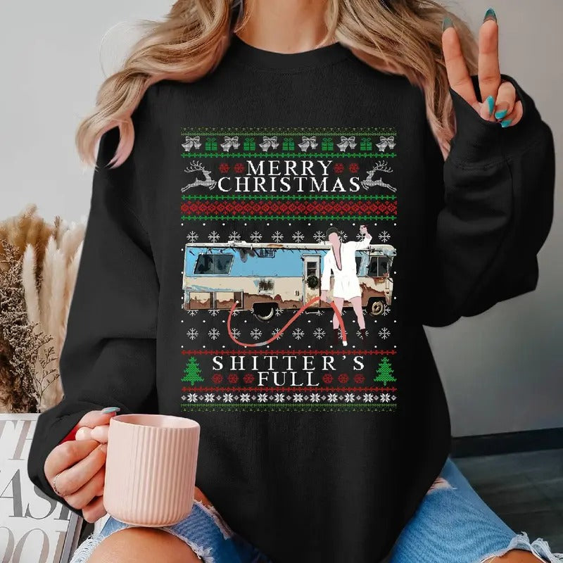 Merry Christmas Shitter's Full Ugly Cousin Eddie Shitter's Full Shirt National Lampoon's Christmas Sweatshirt Movie Shirt...