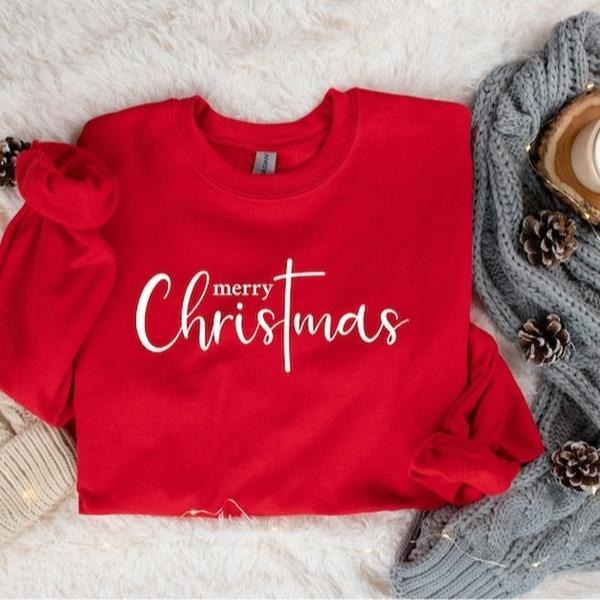 Merry Christmas Sweatshirt, Christmas Cross Shirt, Christ T-Shirt, Christmas 2025 Shirt, Jesus T-shirt, For Men, For...
