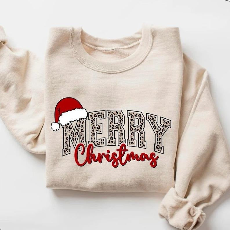 Merry Christmas Sweatshirt, Christmas Shirts, Cute Winter Sweater, Christmas Shirt for Women, Christmas Crewneck...