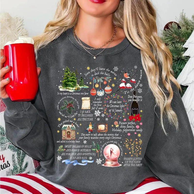 Merry Christmas Sweatshirt, Christmas Song Lyrics Sweatshirt, Cute Christmas Shirt, Retro Xmas Sweater, Fan Christmas...