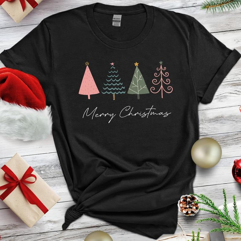 Merry Christmas Sweatshirt, Christmas Trees Shirt, Holiday Sweaters for Women, Holiday Tee, Christmas Gift, Christmas...