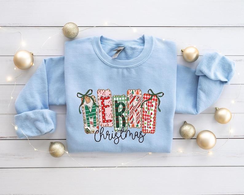 Merry Christmas Sweatshirt, Merry Christmas Shirt, Christmas T shirt, Christmas Family Shirt,Christmas Gift,70s Style...
