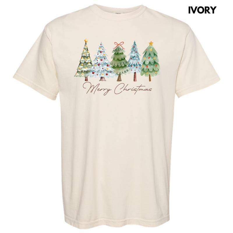 Merry Christmas Trees Comfort Colors T-Shirt 'NLB' Hoodie, Sweatshirt | HypeDripTees.com