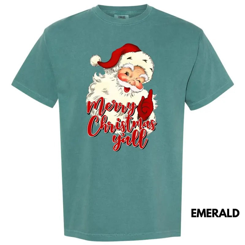 Merry Christmas Y'all Comfort Colors T-Shirt Hoodie, Sweatshirt | HypeDripTees.com