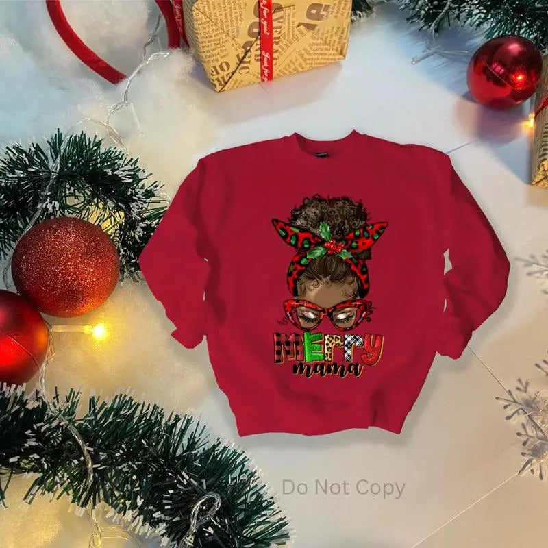 Merry Mama DTF Transfer ONLY - This is NOT a T Shirt Hoodie, Sweatshirt | HypeDripTees.com