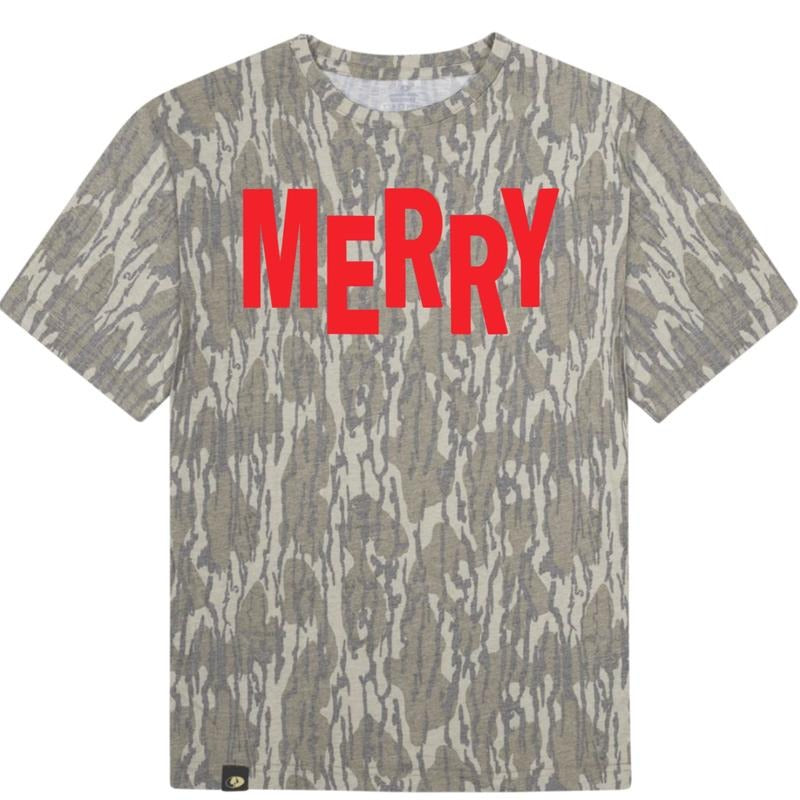Merry Mossy Oak Camo Tee, Merry Bottomland T-Shirt Hoodie, Sweatshirt | HypeDripTees.com