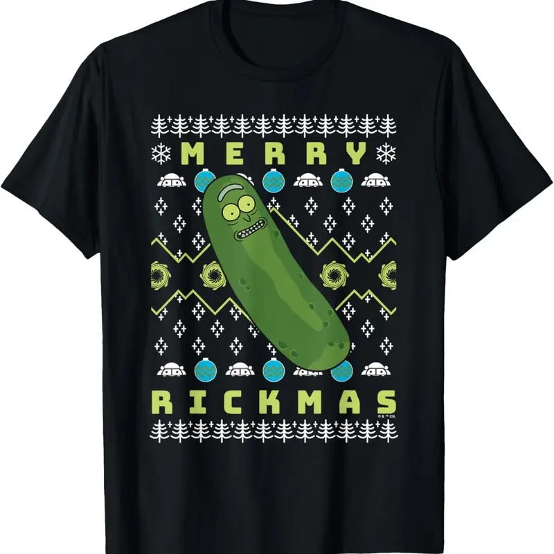 Merry Pickle Rickmas Ugly Christmas T-Shirt Hoodie, Sweatshirt | HypeDripTees.com
