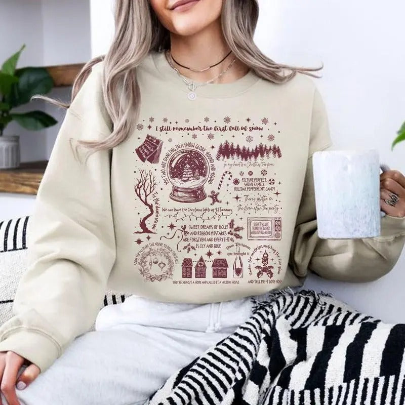 Merry Swlftmas Christmas Songs Sweatshirt Shirt Sweatshirt, Hoodie, T - Shirt | HypeDripTees.com