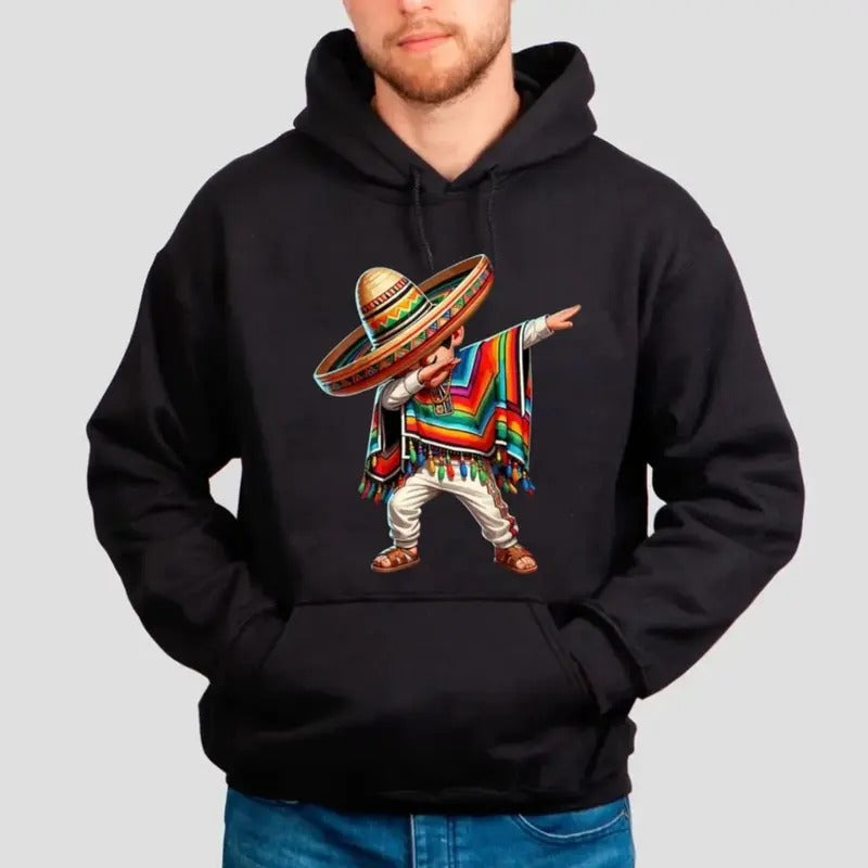 Mexican Boy Dabbing Poncho Cinco De Mayo T Shirt, Sweatshirt, Hoodie, Unisex Sweater Pullover Tee | HypeDripTees.com