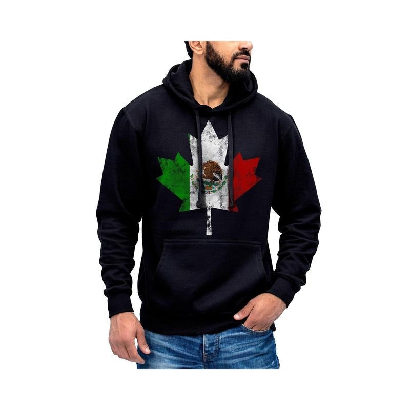 Mexican Canadian Maple Leaf Hoodie Sweatshirt Cotton Fabric T-Shirts | HypeDripTees.com