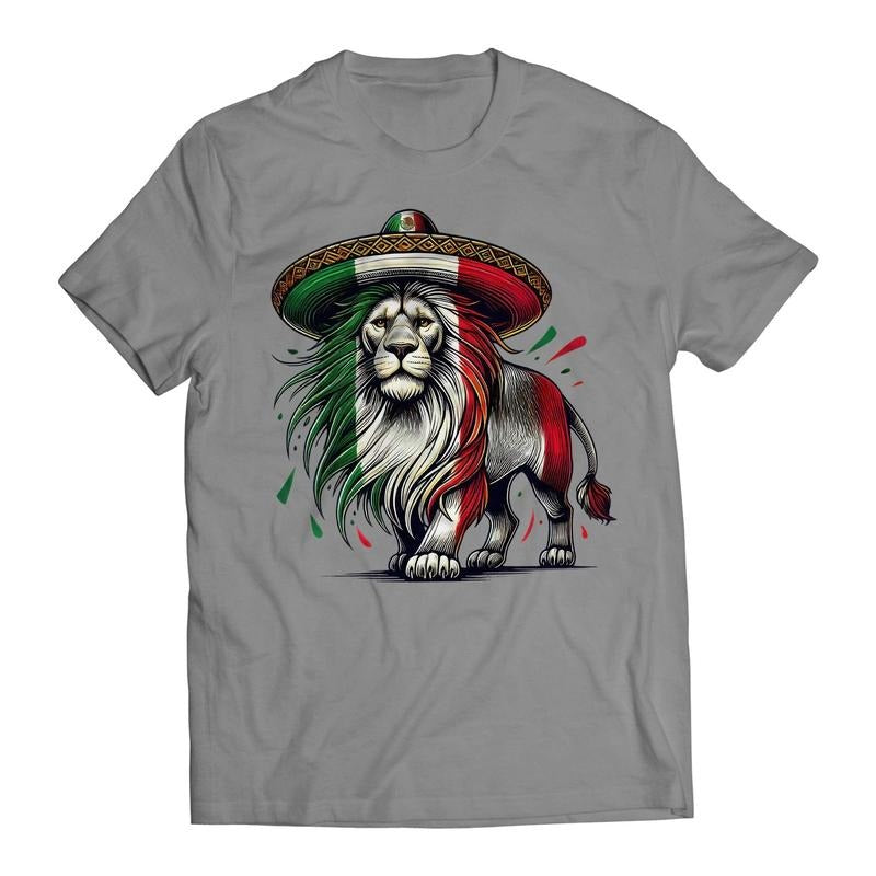 Mexican Flag Lion Proud Mexican Patriotic Men's Graphic T-Shirt Hoodie, Sweatshirt | HypeDripTees.com