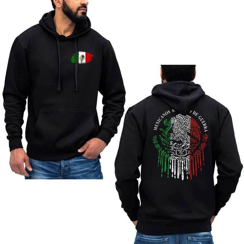 Mexicanos Al Grito De Guerra Mexican Flag Hoodie Sweatshirt Pullover Breathable Menswear T-Shirts | HypeDripTees.com