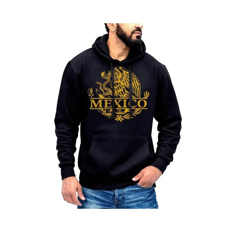 Mexico Mexico Eagle Emblem Hoodie Sweatshirt Cotton Fabric T-Shirts | HypeDripTees.com