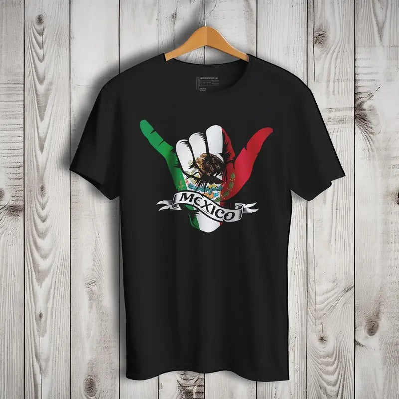 Mexico Shaka Hand Short Sleeve T-Shirt- Playera De Mexico Hoodie, Sweatshirt | HypeDripTees.com