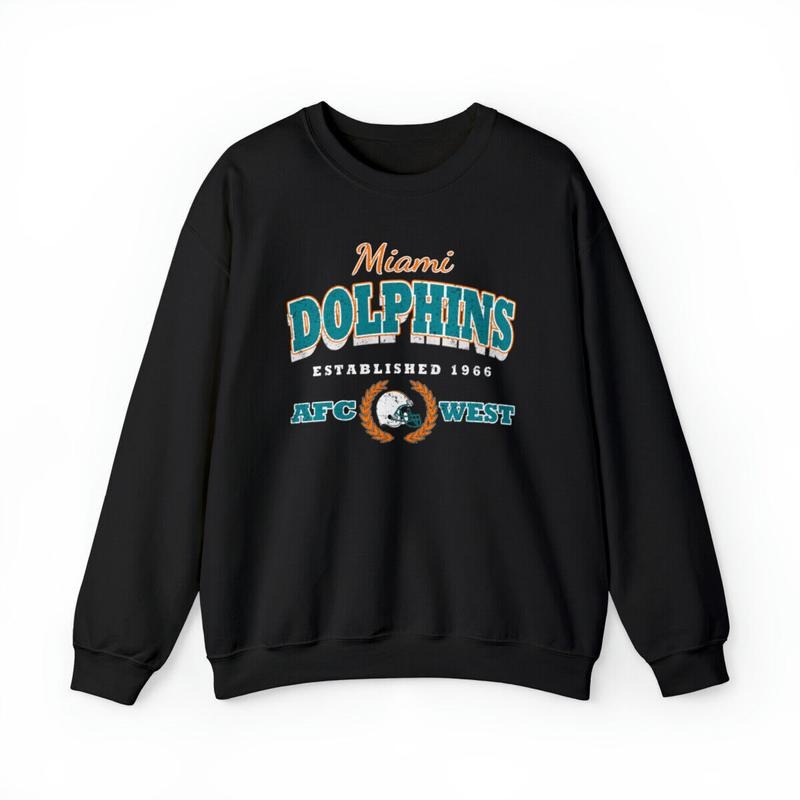 Miami Dolphins Vintage Football Crewneck Sweatshirt T-Shirts, Hoodie | HypeDripTees.com