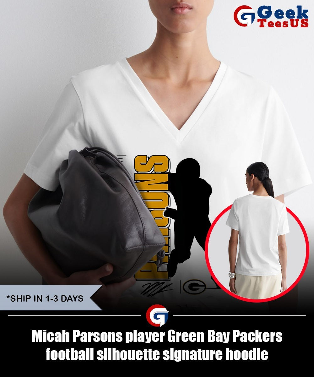 Micah Parsons player Green Bay Packers football silhouette signature shirt