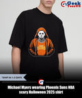 Michael Myers wearing Phoenix Suns NBA scary Halloween 2025 shirt