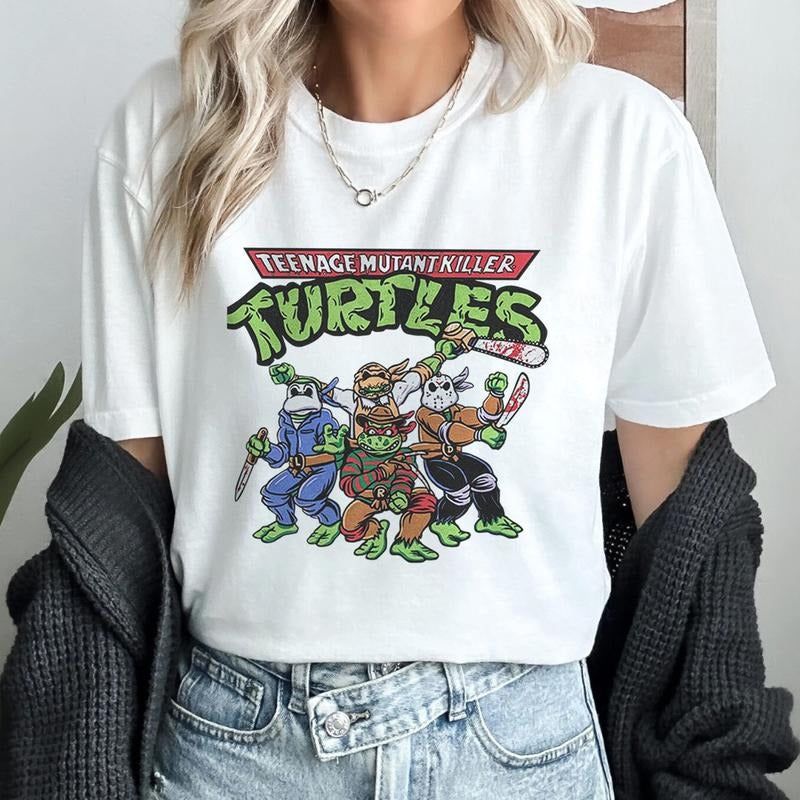 Michael Myers, Jason Voorhees, Freddy Krueger, Tenenage Mutant Killer Turtles T-Shirt Hoodie, Sweatshirt | HypeDripTees.com