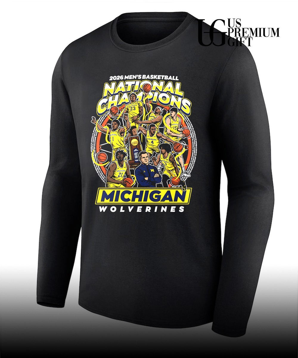 Michigan Wolverines 2026 Men’s Basketball National Champions Team cartoon shirt