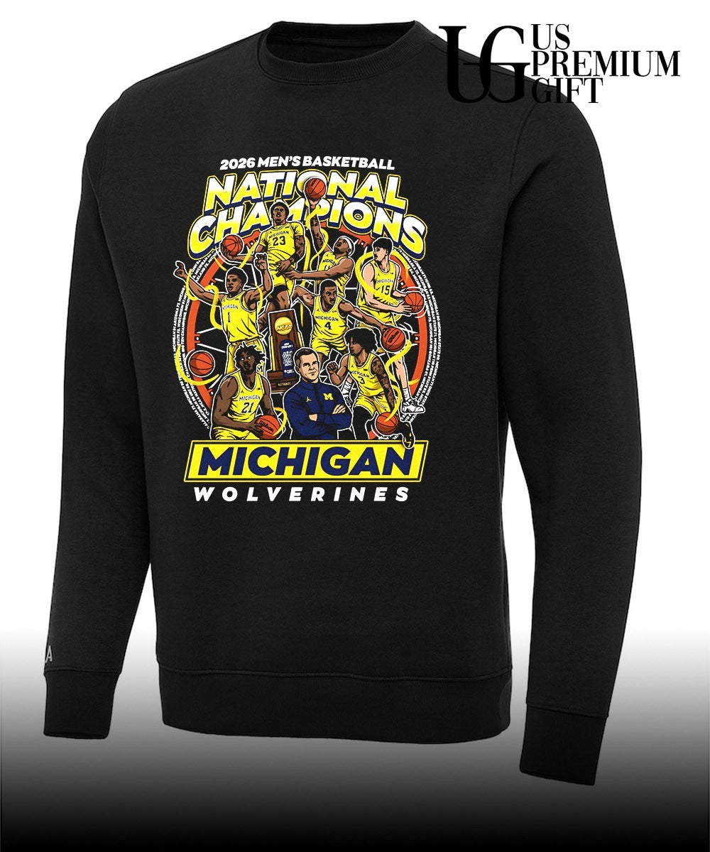 Michigan Wolverines 2026 Men’s Basketball National Champions Team cartoon shirt