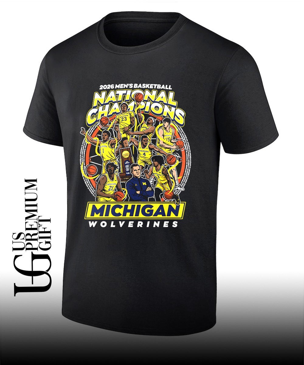 Michigan Wolverines 2026 Men’s Basketball National Champions Team cartoon shirt