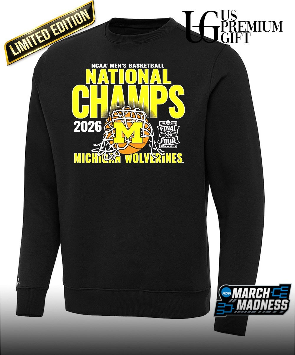 Michigan Wolverines 2026 NCAA Men’s Basketball National Champions cut net shirt