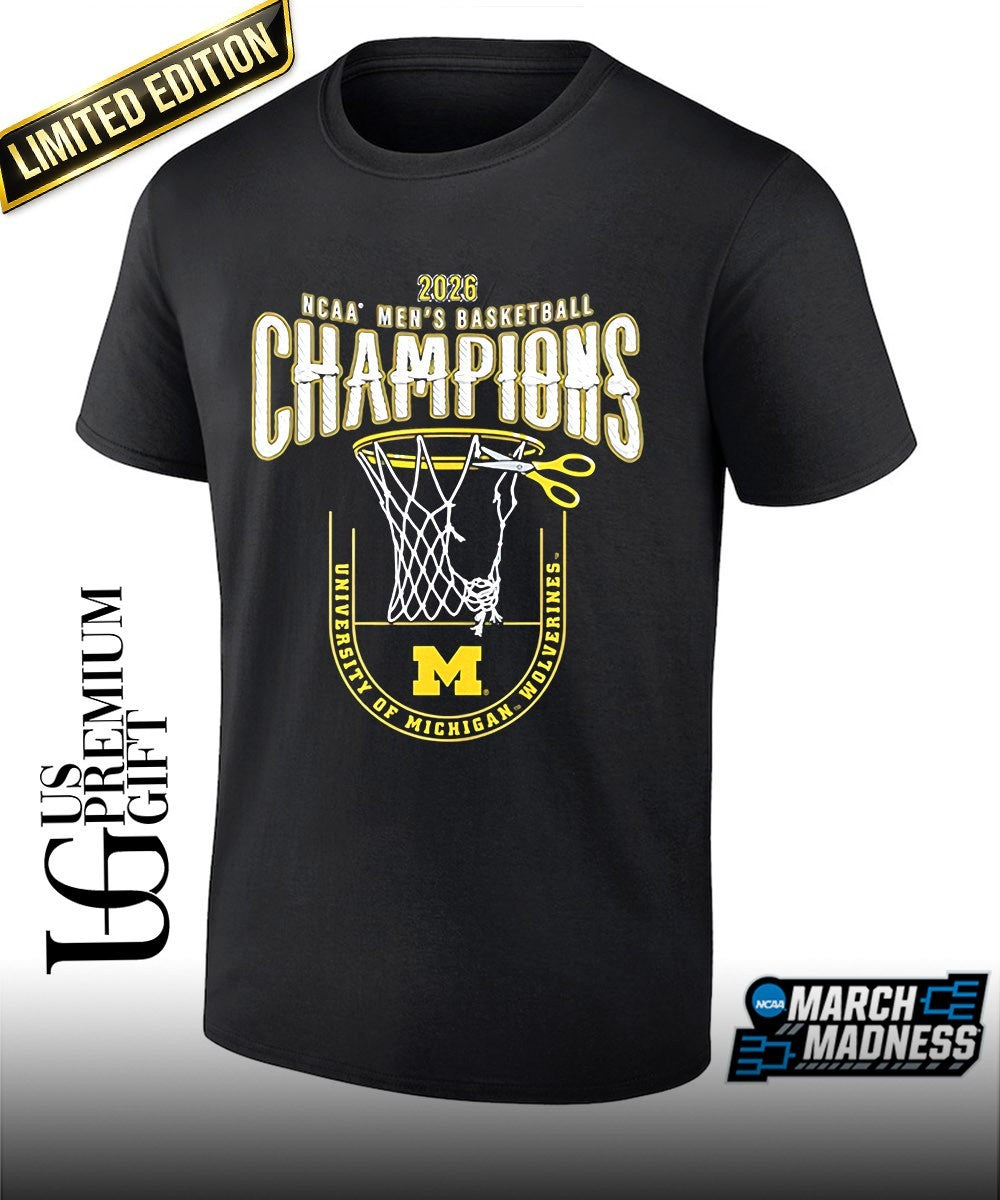 Michigan Wolverines 2026 NCAA Men’s Basketball National Champions cut net shirt