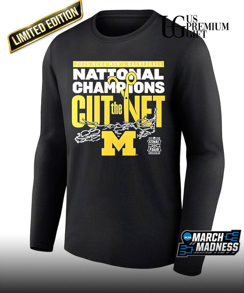 Michigan Wolverines 2026 NCAA Men’s Basketball National Champions cut the net shirt