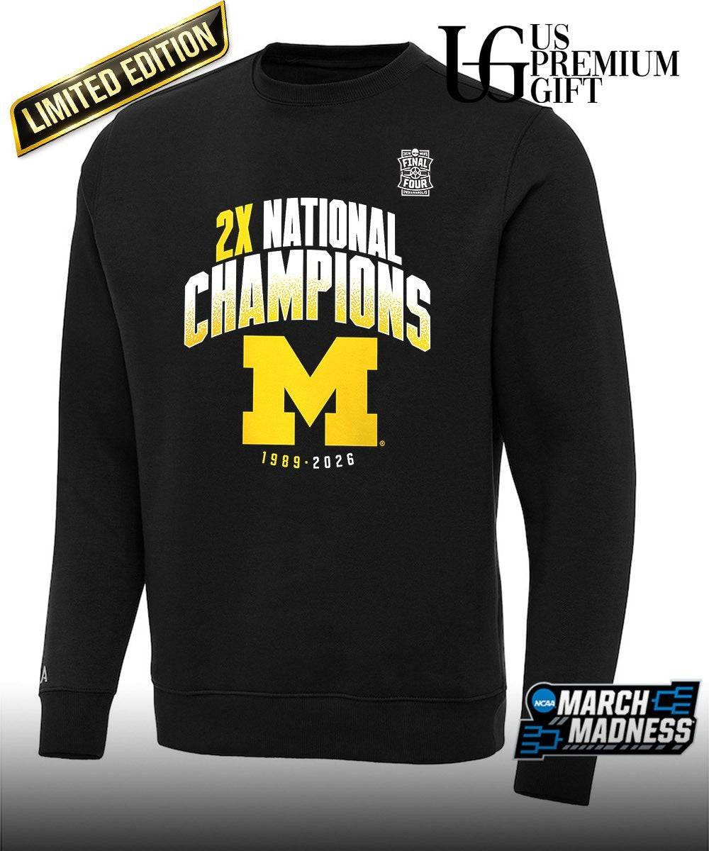 Michigan Wolverines 2026 Two-Time NCAA Men’s Basketball National Champions post move shirt