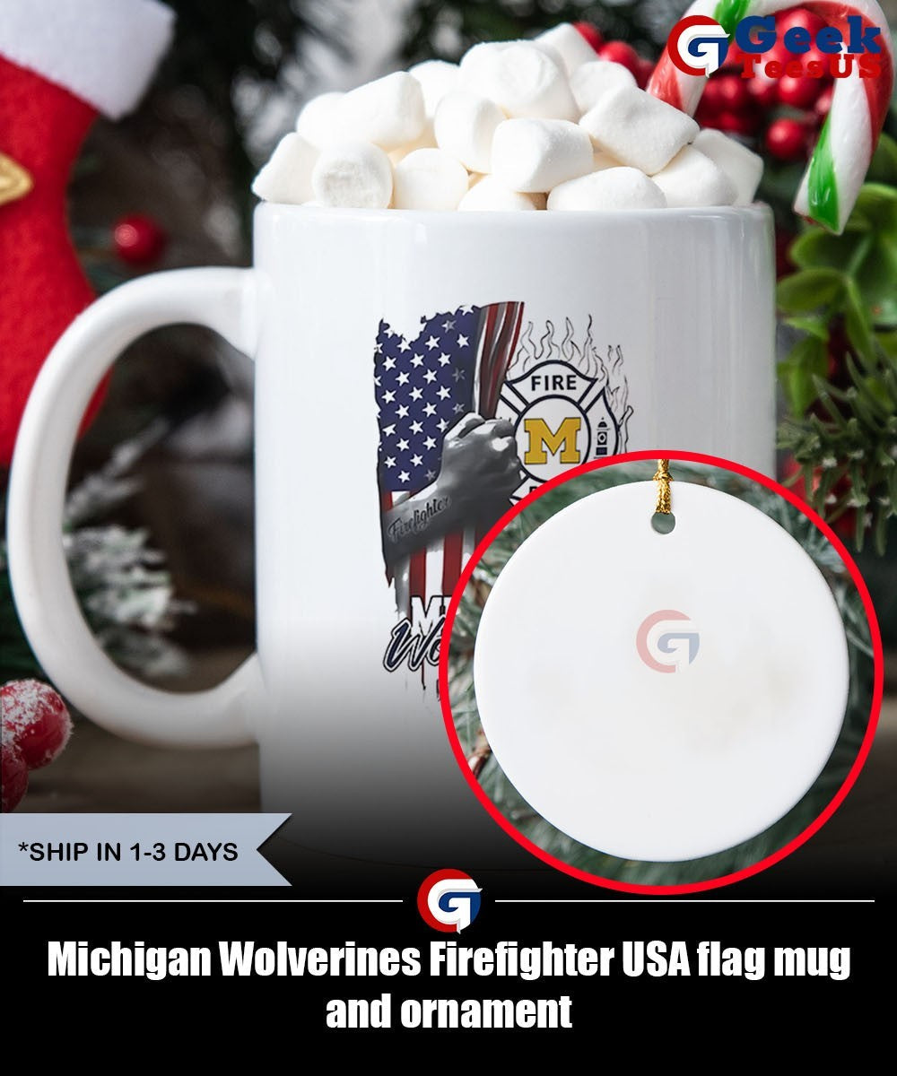 Michigan Wolverines Firefighter USA flag shirt